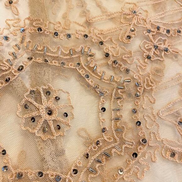 Anthropologie Snak boho fairy sheer mesh embroidered peplum blouse Size 6 - Picture 7 of 8